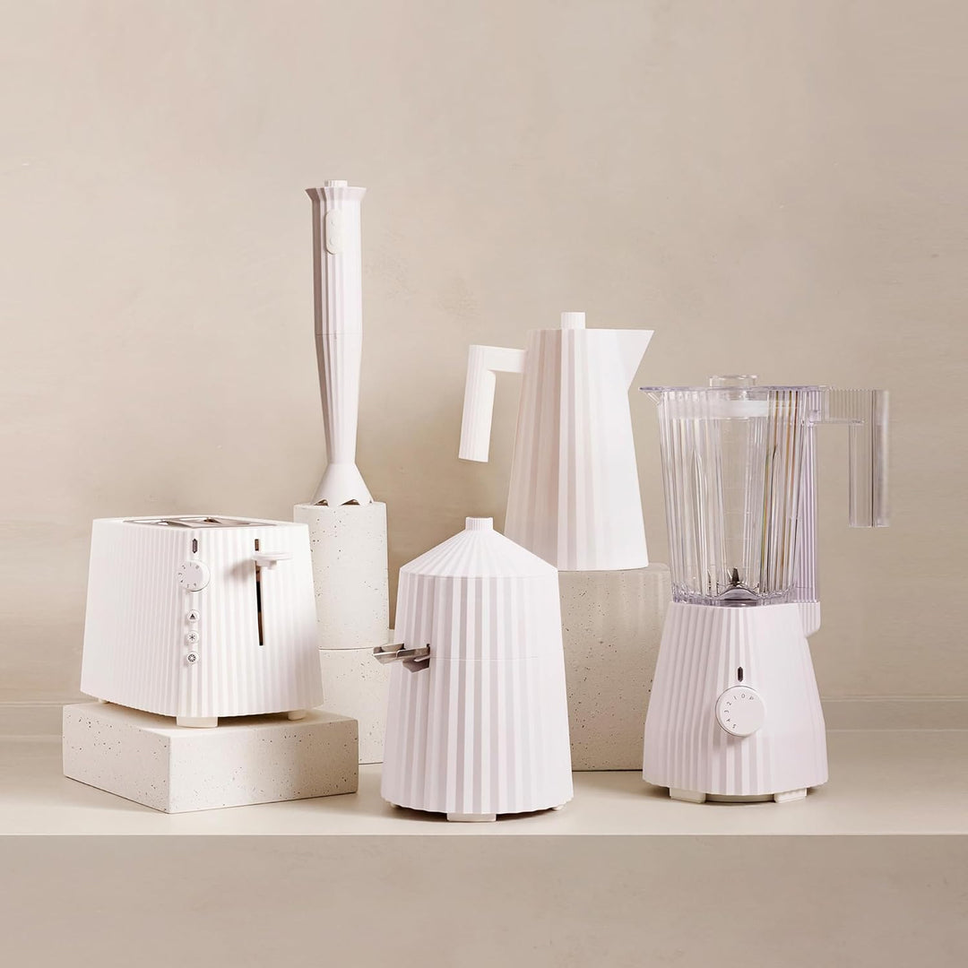 Alessi Plissé MDL09 W - Standmixer mit Abgestufter Karaffe, Thermoplastisches Harz, Europäischer Ste