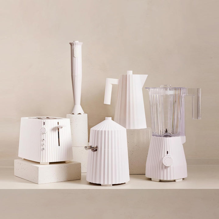 Alessi Plissé MDL09 W - Standmixer mit Abgestufter Karaffe, Thermoplastisches Harz, Europäischer Ste