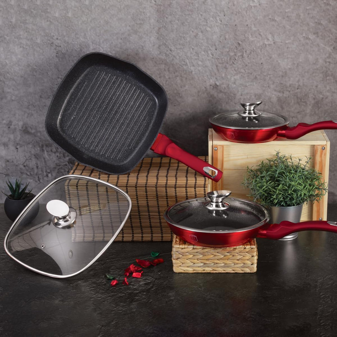 Berlinger Haus - BH/6189-6 PCS Frypan Set, Metallic Line Burgundy Edition