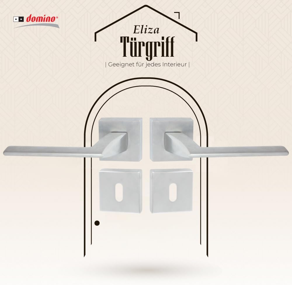 domino Türgriff ELIZA-QR M4 BB-Buntbart Drückergarnitur für Zimmertüren Türdrücker-Set Rosetten-Garn
