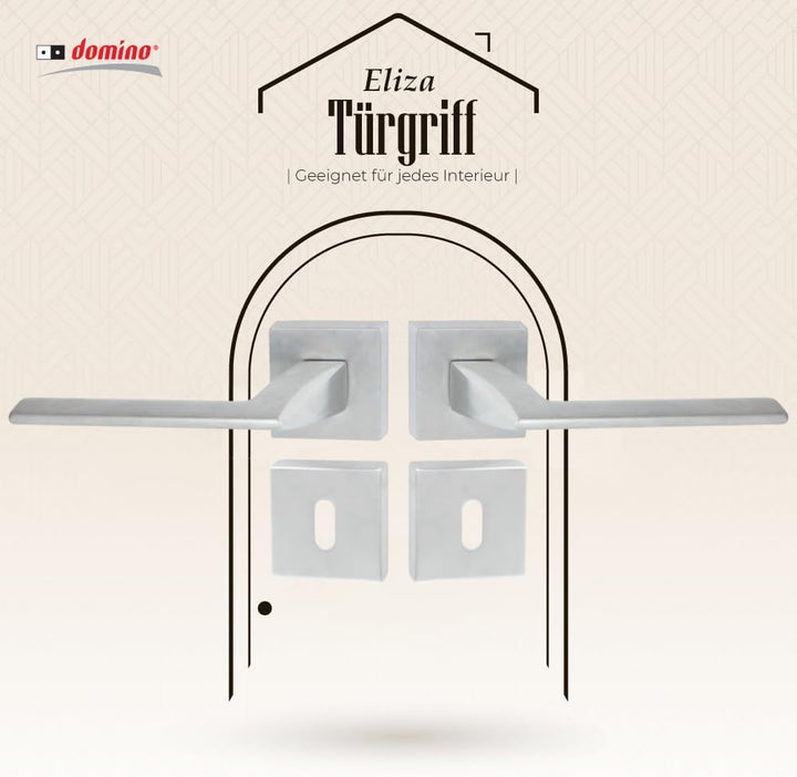 domino Türgriff ELIZA-QR M4 BB-Buntbart Drückergarnitur für Zimmertüren Türdrücker-Set Rosetten-Garn
