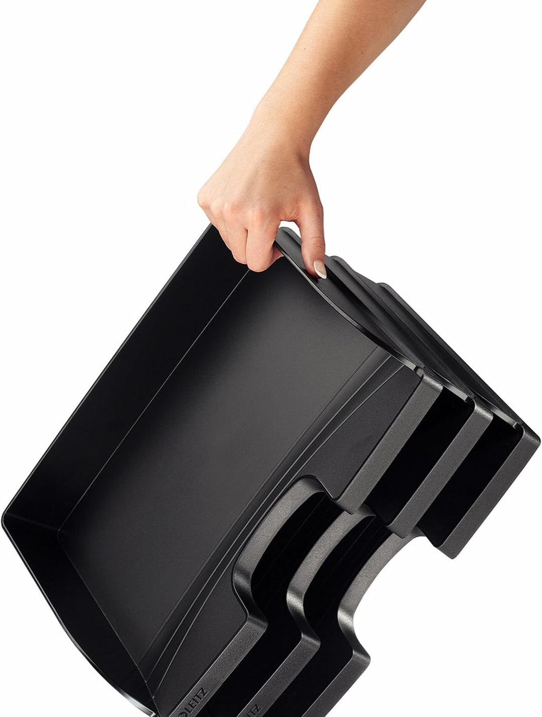 Leitz LLeitz Briefkorb Querformat A4, 5er Pack, Schwarz, Plus Serie, 52180095 Standard Schwarz 5 Stü
