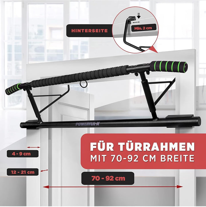 POWERFUL-X Klimmzugstange Türrahmen – vielseitig einsetzbare Fitnessstange – Türreck ohne Aufbau – P