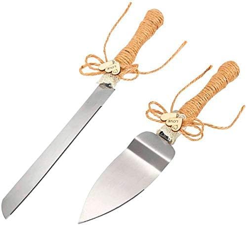 DISOK - Set mit Messer und Schaufel aus Kraftpapier, Hochzeitszubehör, originelles Zubehör für Kuche
