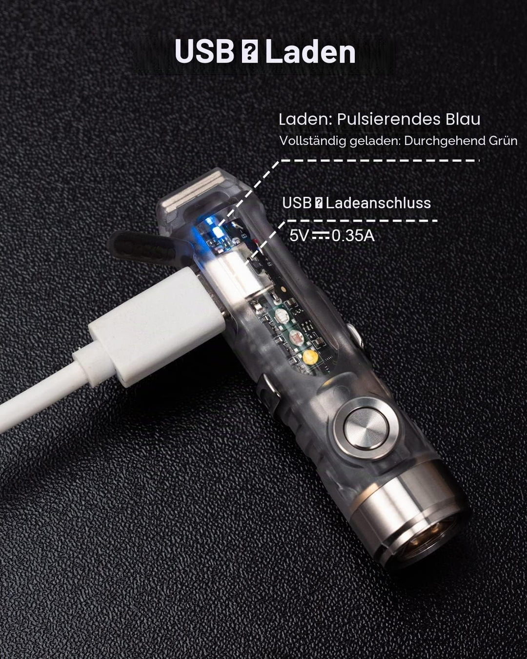 RovyVon A8 G4 wiederaufladbare USB C Taschenlampe, 650 Lumen 6500K superhelle kleine EDC Schlüsselan