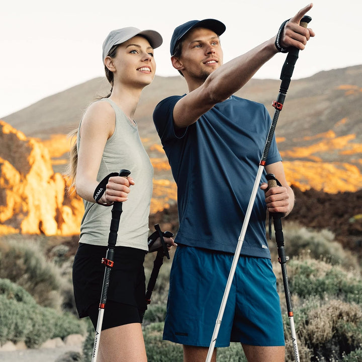 ATACAMA Nordic Walking Stöcke Damen und Herren Wanderstöcke Faltbar &amp; Wanderstöcke Teleskop aus Carb