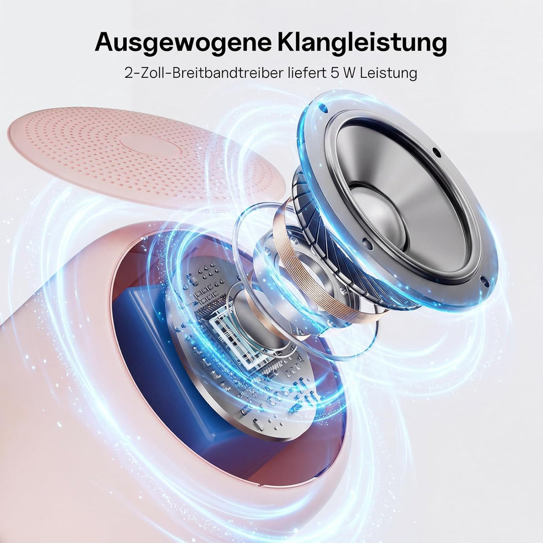 Bobtot Tragbarer Bluetooth-Lautsprecher, kabelloser wasserdichter Lautsprecher mit lautem Stereo-Sou