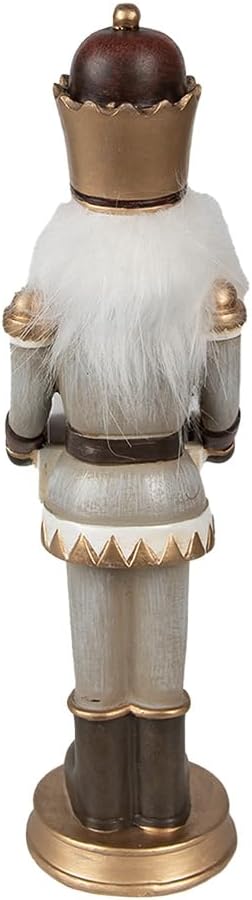 Clayre & Eef Figur Nussknacker 22 cm Grau Polyresin Weihnachtsfiguren