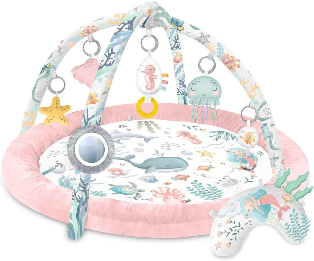 Nukido Spieldecke Mit Spielbogen Baby Spielmatte Babyspieldecke Krabbeldecke 7 Spielzeuge Und Kissen