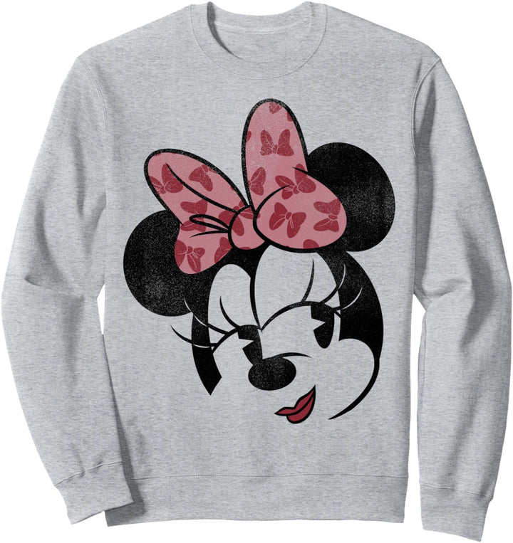 Disney Mickey And Friends Minnie Mouse Retro Big Face Sweatshirt