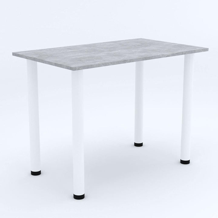 AKKE 60x40 | Esszimmertisch - Esstisch - Tisch mit weissen Beinen - Küchentisch - Bürotisch | Beton