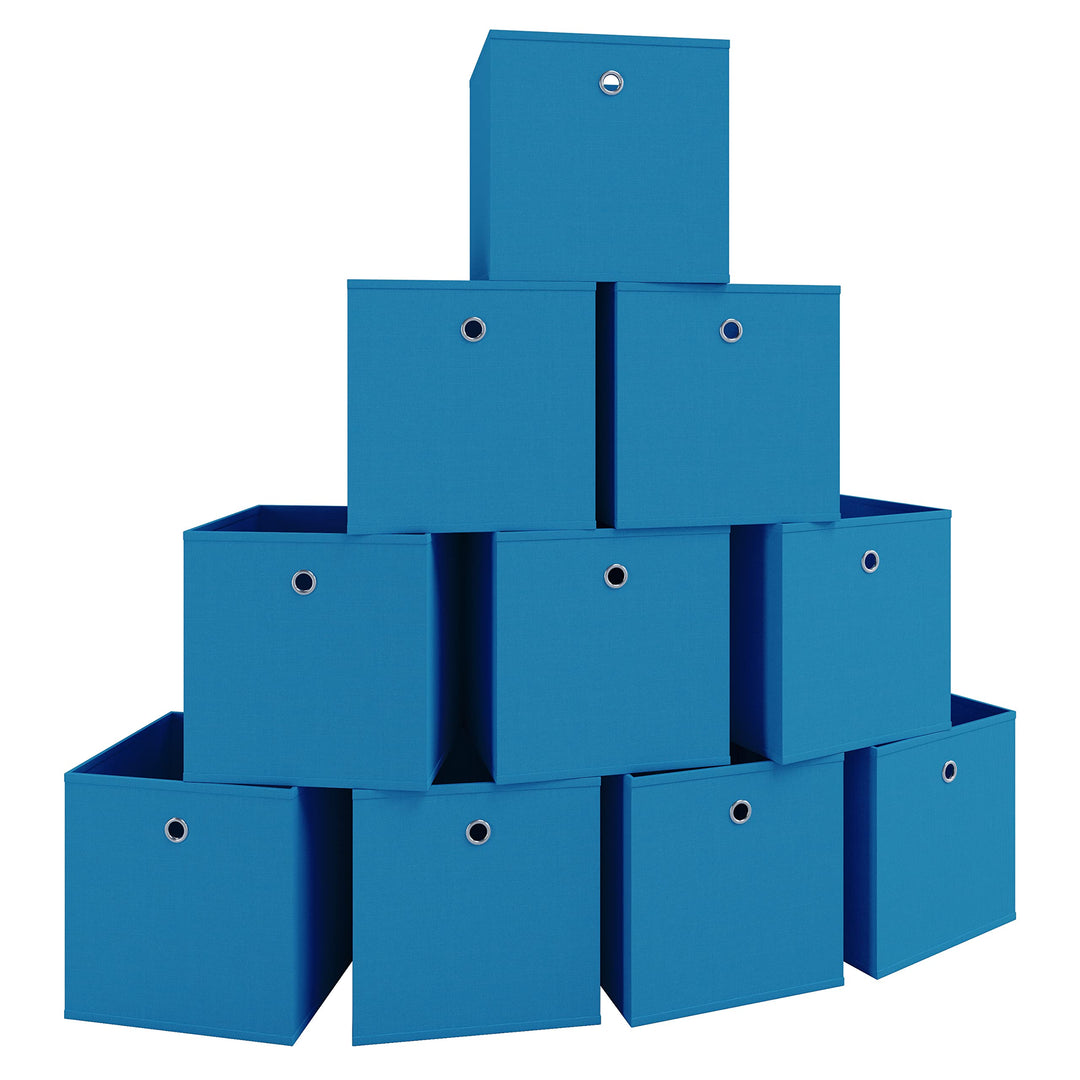 VCM 10er Set Faltbox Klappbox Stoff Kiste Faltschachtel Regalbox Aufbewahrung Boxas Blau, Blau