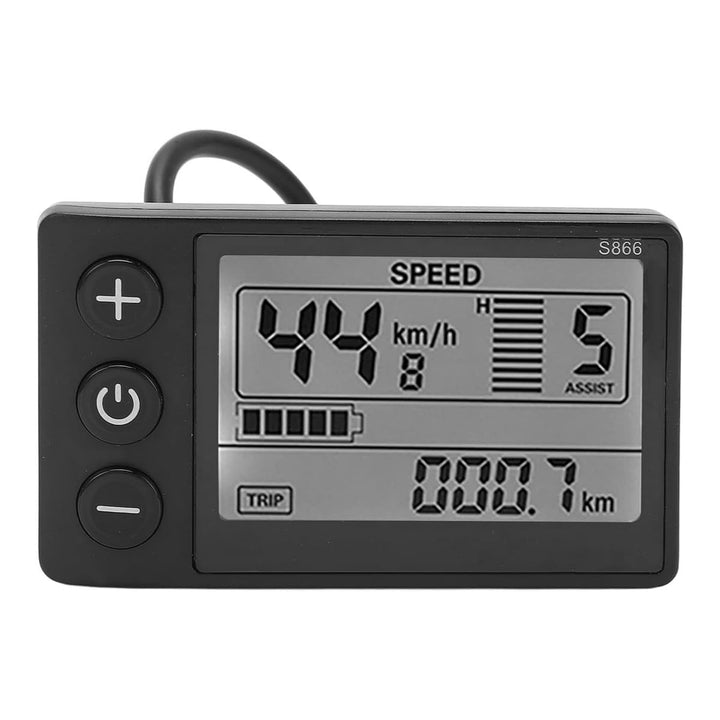 Ausi Elektrofahrrad S866 LCD-Anzeigemessgerät, ABS 24 V 36 V 48 V wasserdichtes Fahrrad-Bedienfeld m
