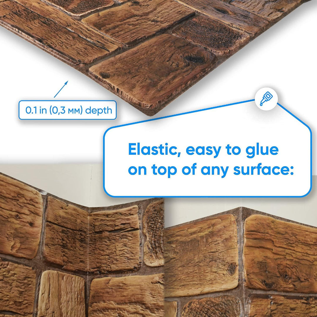 PVC Wandpaneele 3D Dekorative Fliesen Verkleidung - Pinewood Loghouse (10) 10 Pinewood