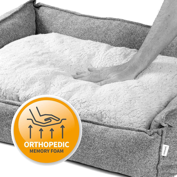 JAMAXX Premium Hundebett Orthopädisch Memory Visco Schaum Waschbar Abnehmbarer Bezug Wasserabweisend