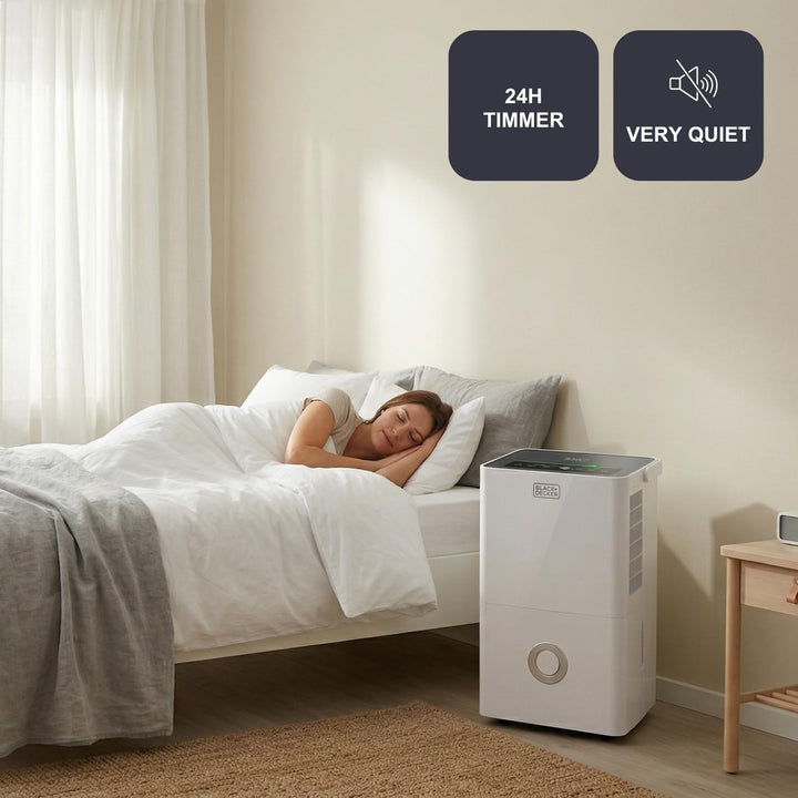 BLACK+DECKER Luftenfeuchter und Luftreiniger | 2 in 1 | 20L/24 Std. | HEPA13-Filter | Trocknungsfunk