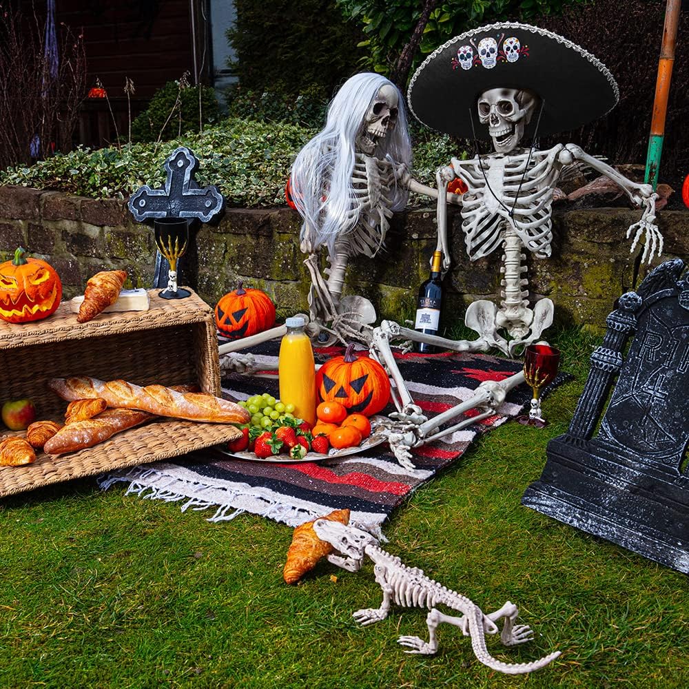 Boland 74515 - Skelett-Dekoration, Grösse 160 cm, Hänge-Deko, Knochen-Mann, Halloween, Grusel-Party,