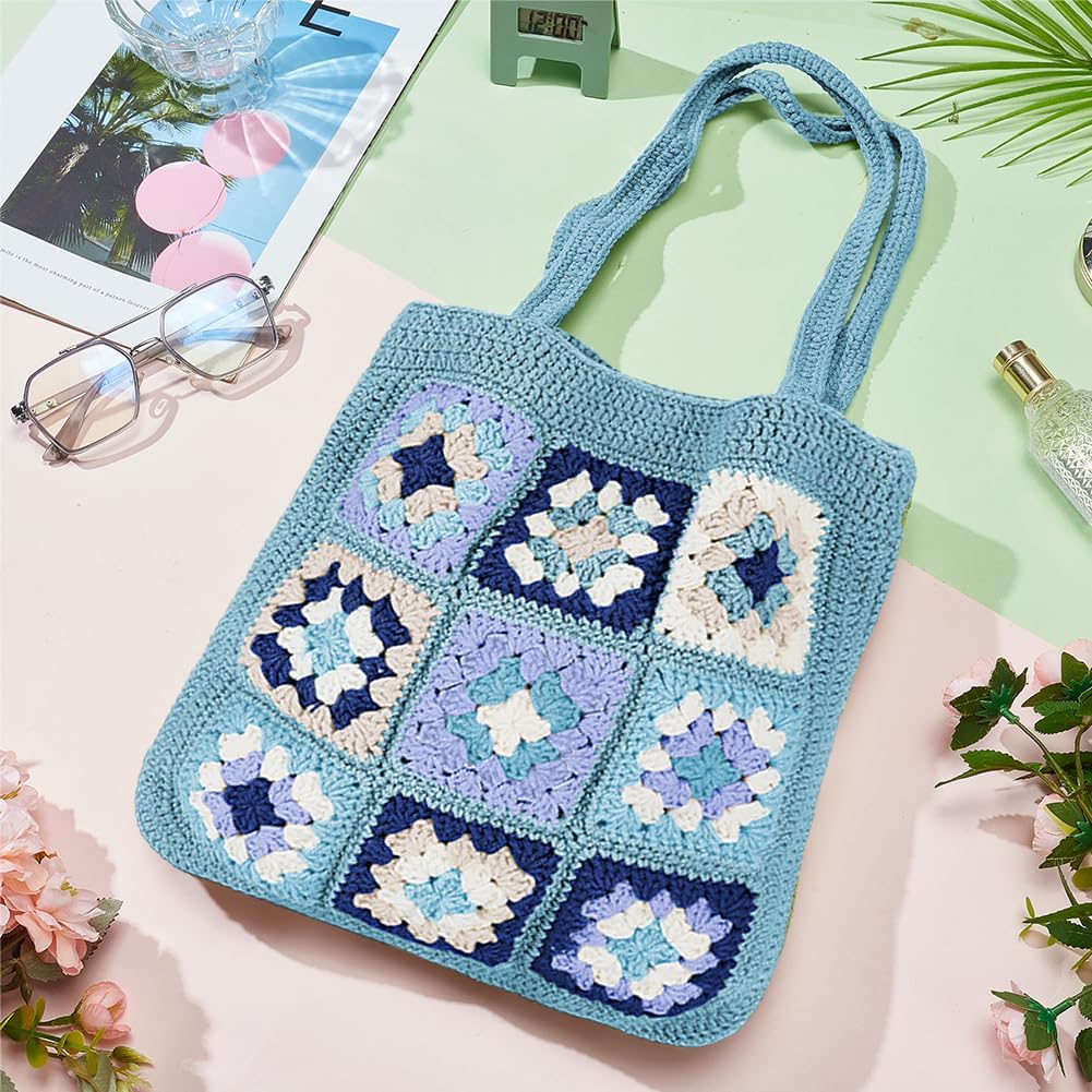 ORIGACH Häkel Tasche Set Für Anfänger, DIY Granny Square Tasche Starter Häkelset Für Erwachsene Mit
