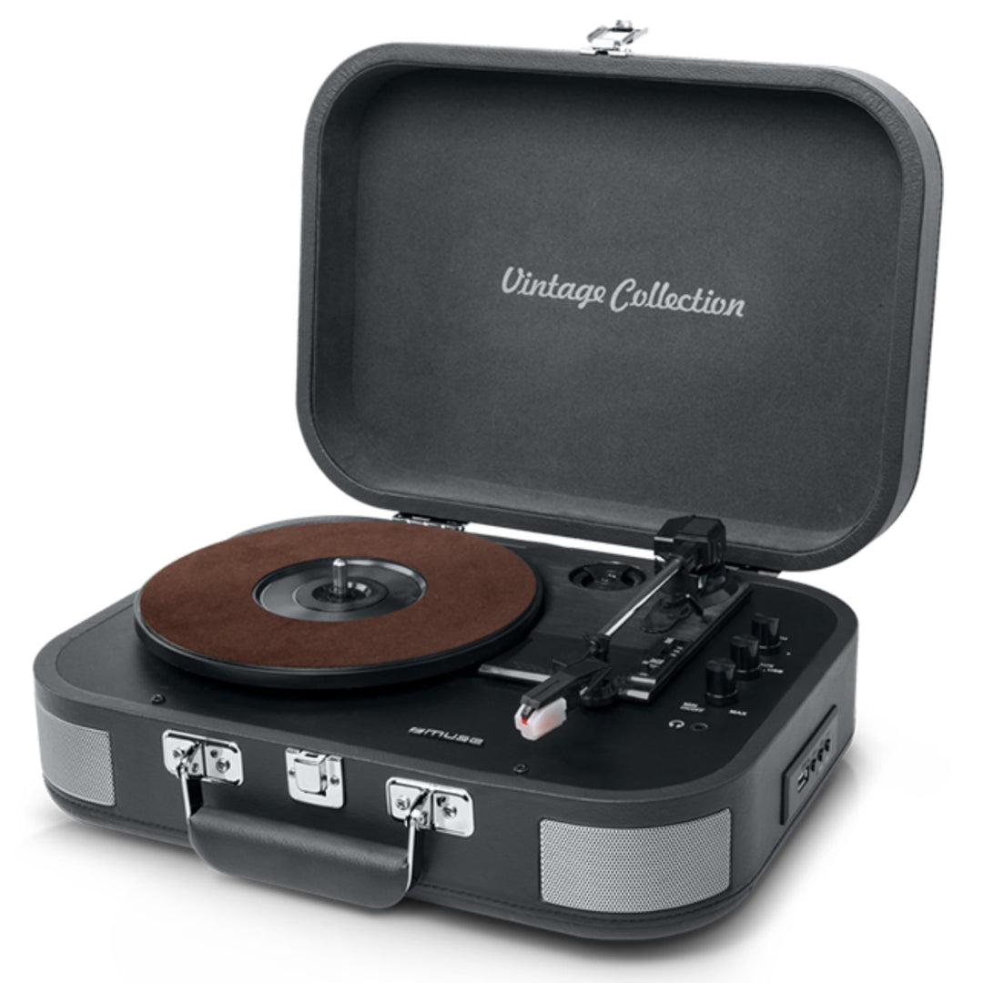 MUSE MT-201 Retro Plattenspieler mit Bluetooth, eingebaute Stereo Lautsprecher und USB (RCA-Ausgang,