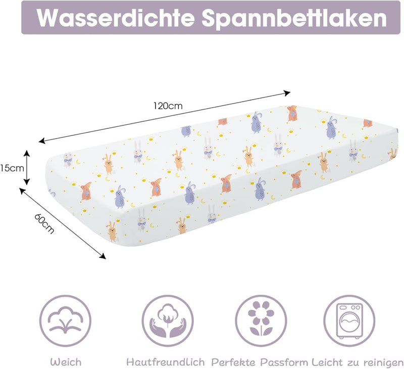 Bimocosy Matratzenschoner 60x120 wasserdichte Matratzenauflage für Baby, Matratzenschutz, Inkontinen