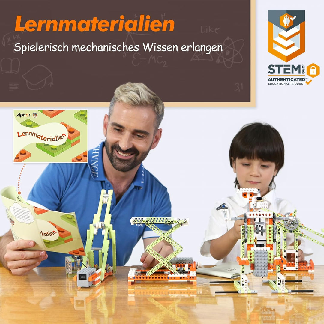 Robot E: Mint-Baukasten für Kinder ab 8 Jahren,14-in-1 DIY-Roboter, Mechanik Faszinierend Erklärt, L