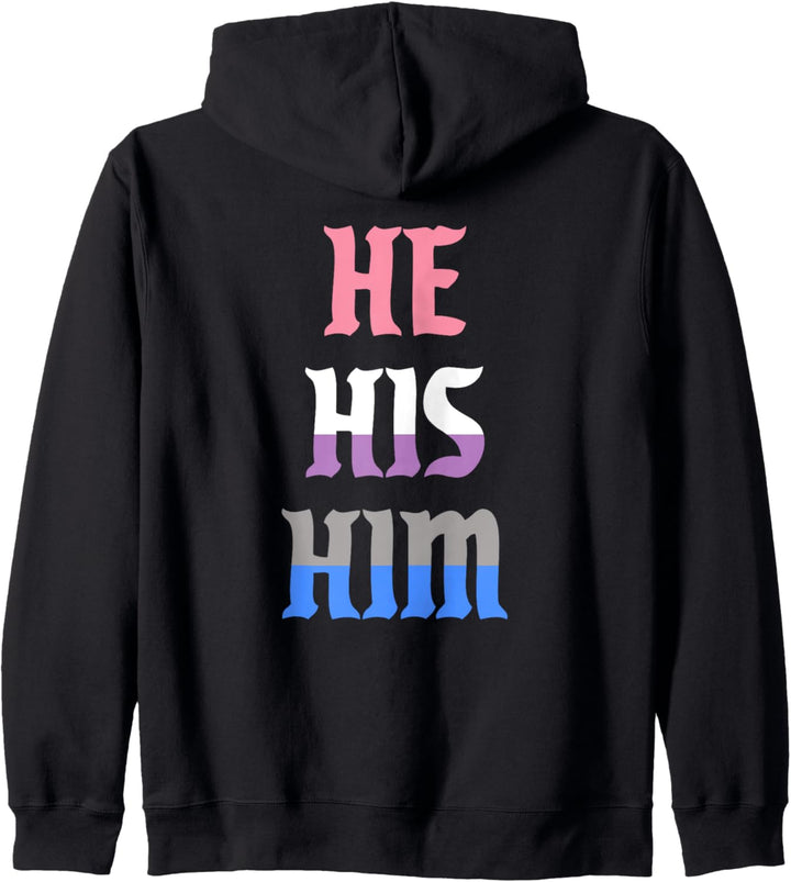 He His Him Pronomen LGBTQIA Genderfluid Pride Flag Kapuzenjacke