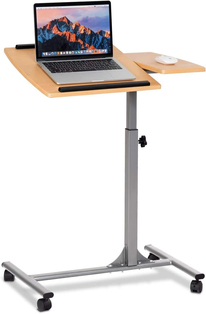 COSTWAY Laptoptisch höhenverstellbar und neigungsverstellbar, Pflegetisch mit Rollen, Notebooktisch