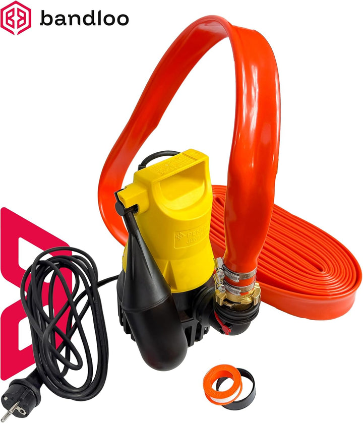 Jung Pumpen JP09387 U5KS Set – Jung U 5 KS Schmutzwasserpumpe mit 20 m Schlauch, Geka 1 1/4" Kupplun