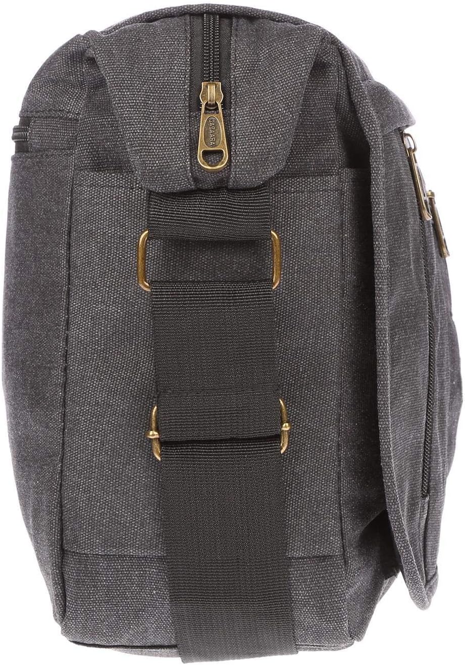 Christian Wippermann grosse XL Herren Damen Tasche Umhängetasche Canvas Messenger Bag Schwarz, Schwa