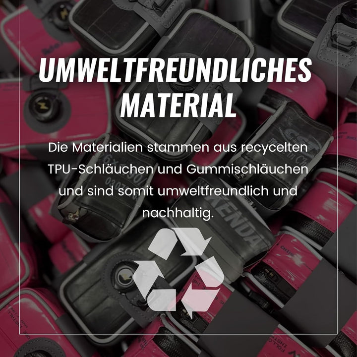 RIDENOW Fahrrad Satteltasche Fahrradtasche aus recycelten TPU-Schläuchen & Gummischläuchen, mit BOA-