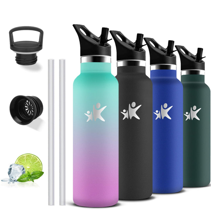 Thermosflasche- 750ml- Trinkflasche Edelstahl, Trinkflasche Sport, BPA-Frei, Wasserflasche Doppelwan