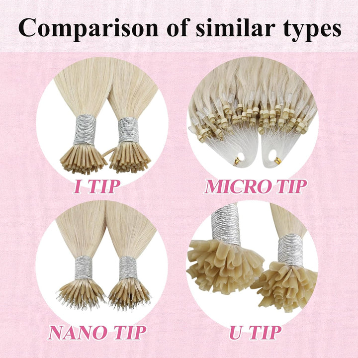 YoungSee Microring Extensions Echthaar Blond Microring Hair Extensions Lang Micro Ring Hair Extensio