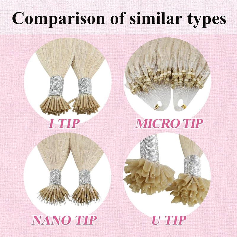 YoungSee Microring Extensions Echthaar Blond Microring Hair Extensions Lang Micro Ring Hair Extensio