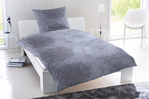 Hahn Bettwäsche Feinbiber 173060 135x200cm 135 x 200 cm Grau, 135 x 200 cm Grau
