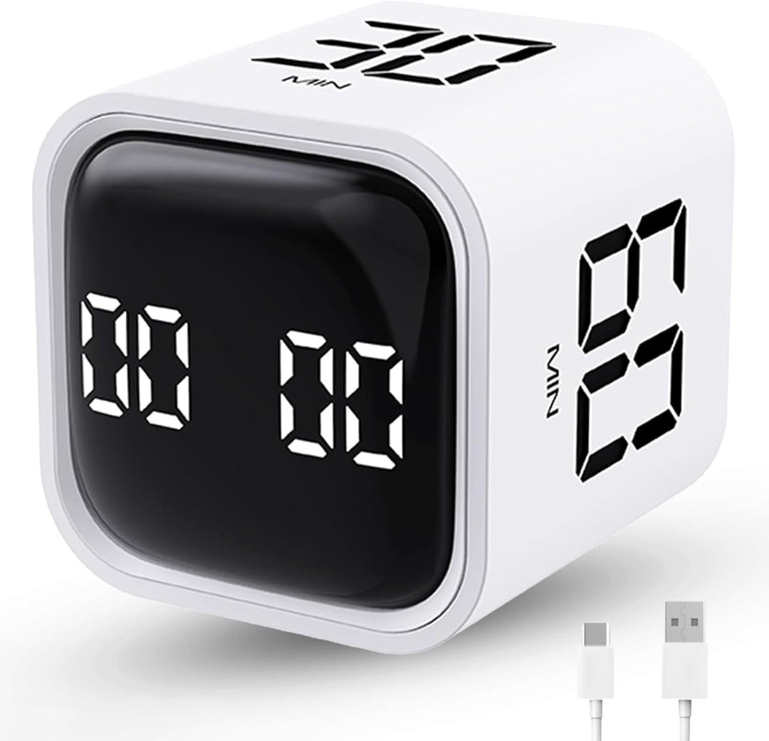 Würfel-Timer, Schwerkraftsensor, Küchentimer, Flip-Timer, Countdown, Countup, 5/10/30/60 Minuten, be