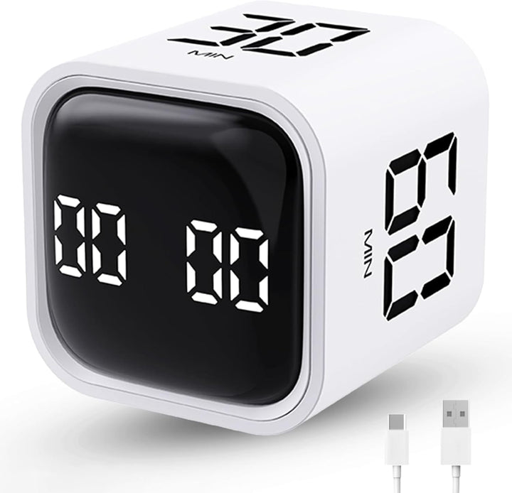 Würfel-Timer, Schwerkraftsensor, Küchentimer, Flip-Timer, Countdown, Countup, 5/10/30/60 Minuten, be