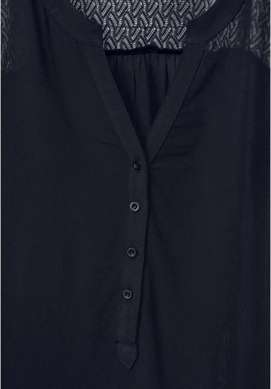 Street One Damen Spitzenbluse, Deep Blue