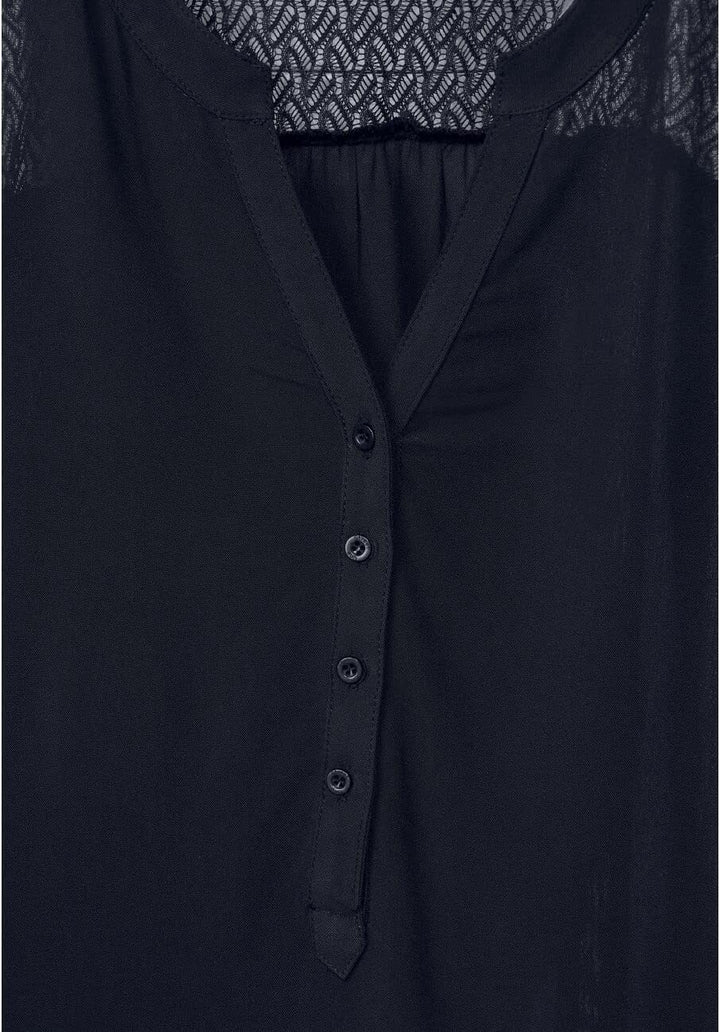 Street One Damen Spitzenbluse, Deep Blue