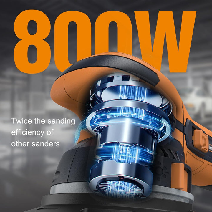 MAXXT 800W Dual-Modus Exzenterschleifer— Ideal für Kfz-Lackrestaurierung, Metallschleif: Grob- &amp; Fei