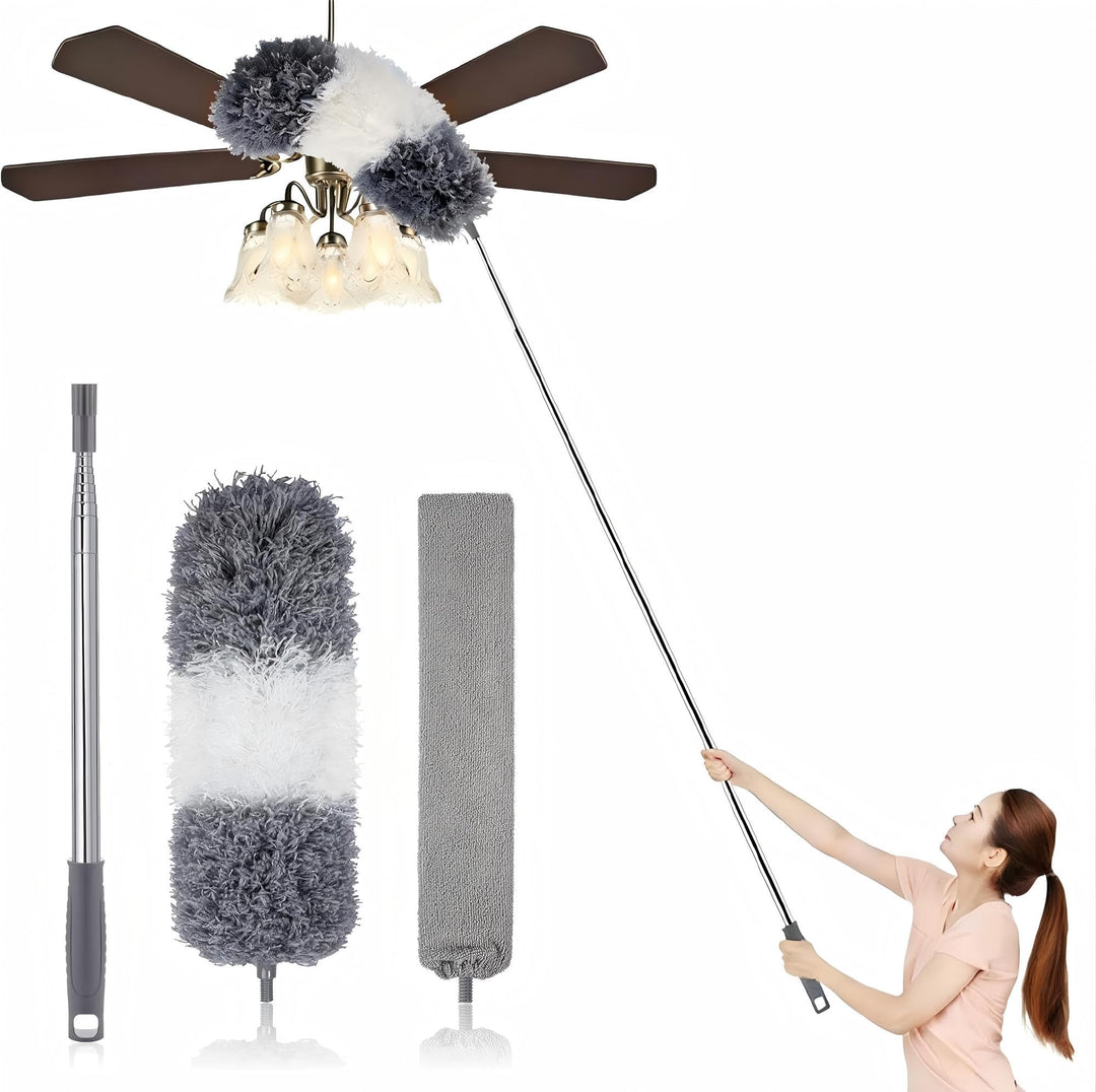 Staubwedel Teleskop Waschbar Mikrofaser Duster Lang Ausziehbar Bis 254cm | 3 Stück Staubwedel Lang A