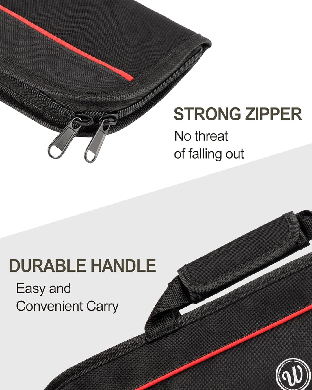 Wessleco Chef-Messertasche (5 Schlitze), Messer-Etui aus Nylon, zur Aufbewahrung von Messern, Traget