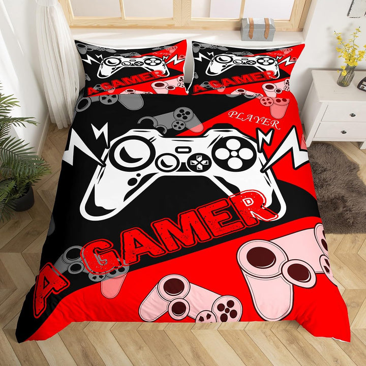 Gamer Bettbezug für Jungen 155x220,Gaming Bettwäsche Set für Kinder Jugend Gamer Room Decor Videospi