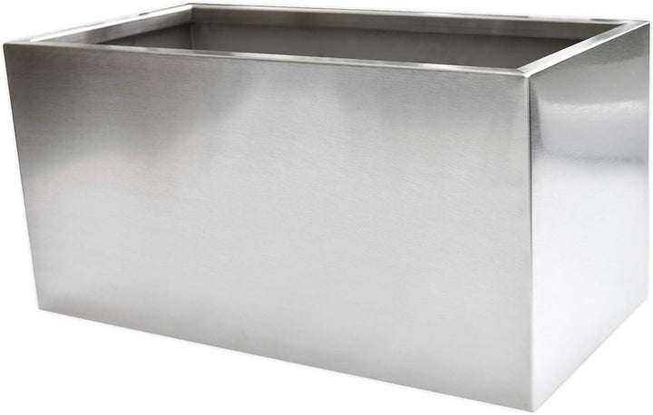 Köhko® Designer-Pflanztrog aus Edelstahl Viva 120 x 54 x 43 cm | matt gebürsteter Pflanzkübel eckig