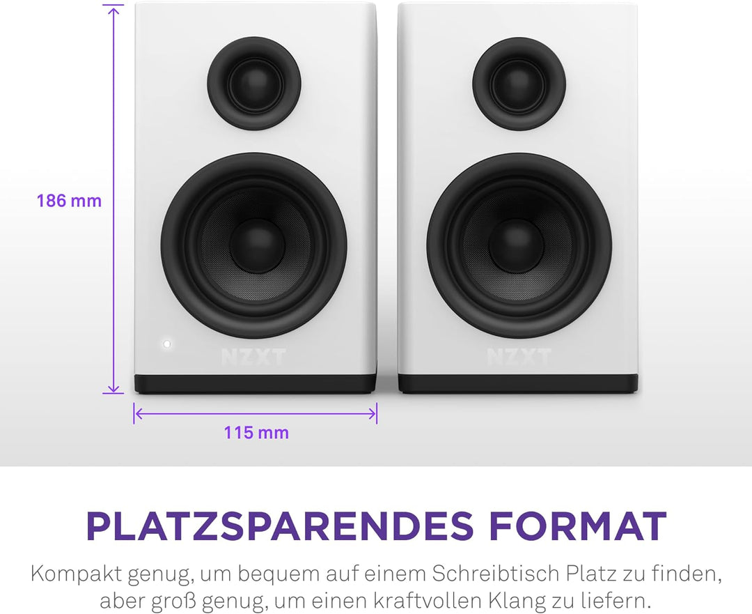NZXT Relay PC-Gaming-Desktop-Lautsprecher –AP-SPKW2-EU - Full-Range-Sound – 80 Watt – Hoher Dynamikb