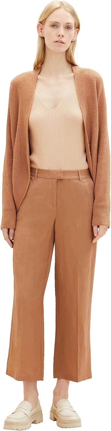 TOM TAILOR Damen Basic Cardigan Strickjacke L 32399 - Blush Mahogany Melange, L 32399 - Blush Mahoga
