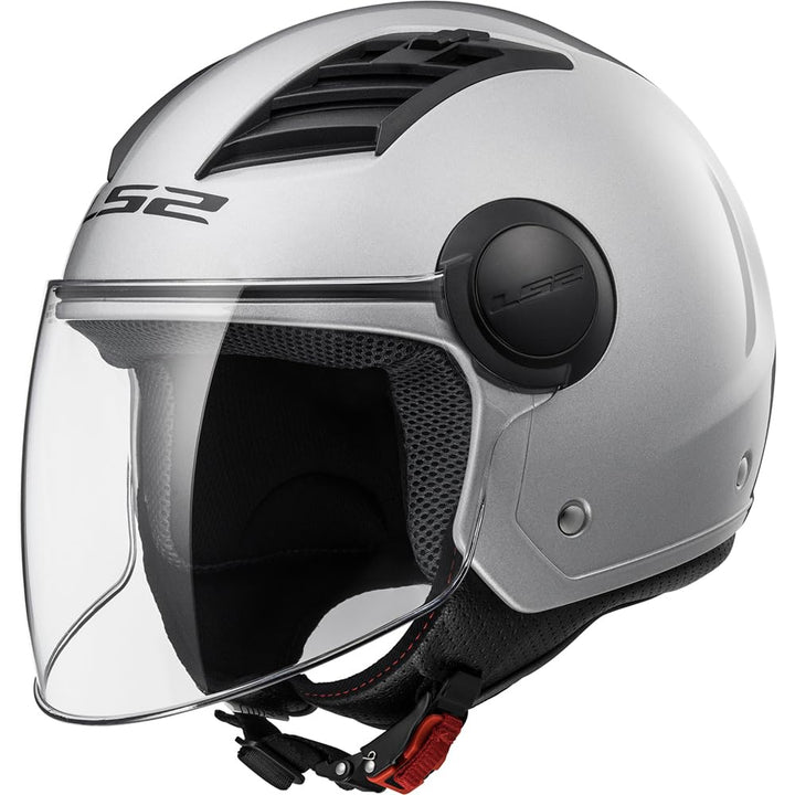 LS2 Helm Motorrad of562 Airflow, Gloss Silver Long, XS XS silber, XS silber