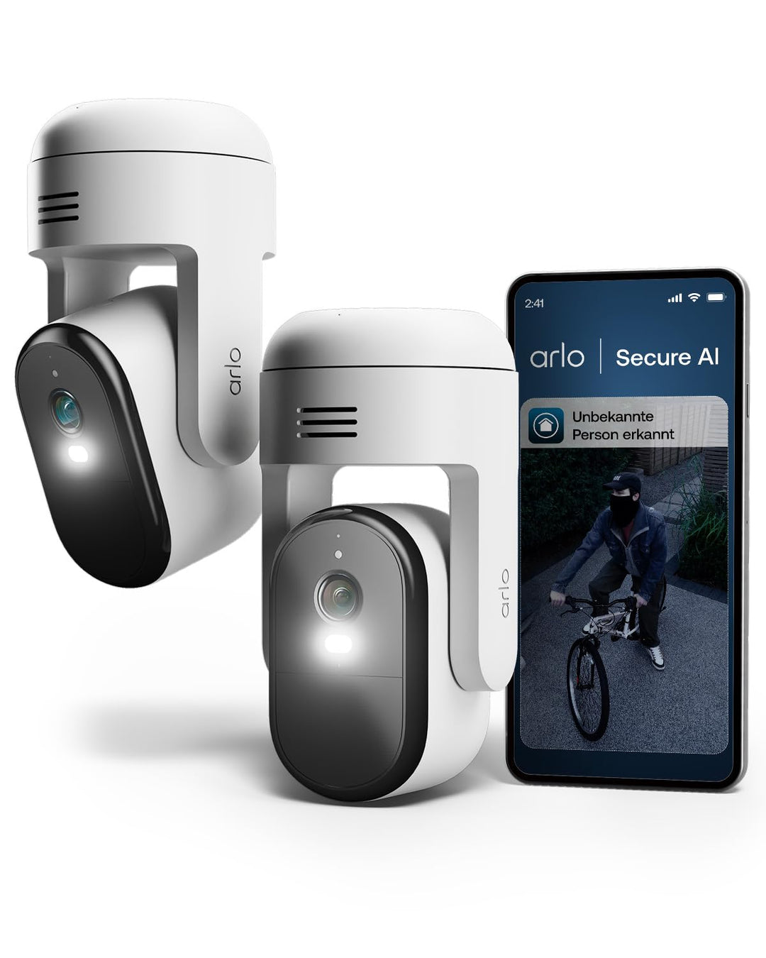 Arlo Essential 3 HD PTZ Überwachungskamera Aussen WLAN, 1080p Video, Farbnachtsicht, 360º Schwenkbar