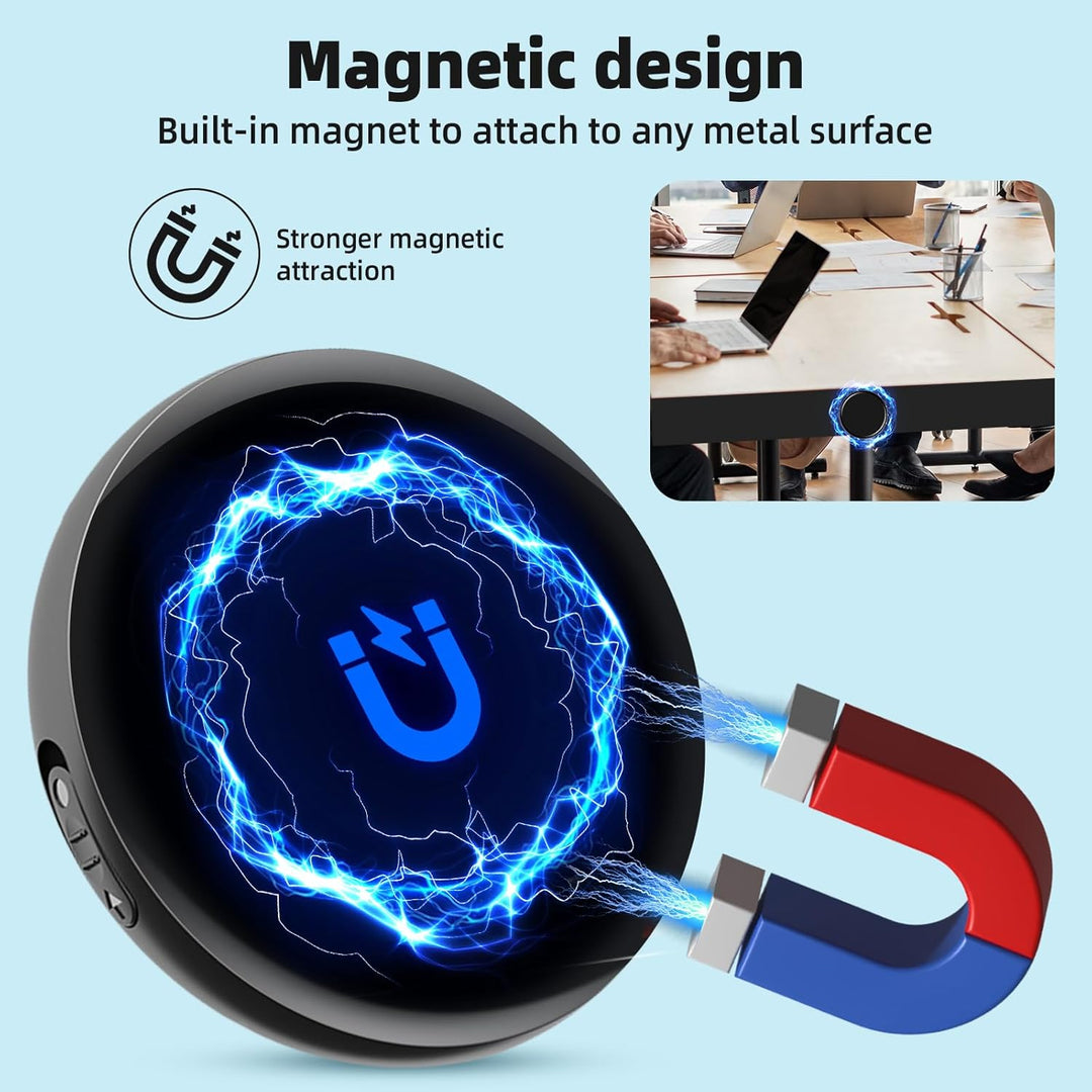 64GB Diktiergerät Mini - Aufnahmegerät mit Spracherkennung Magnet Voice Recorder mit Rauschunterdrüc