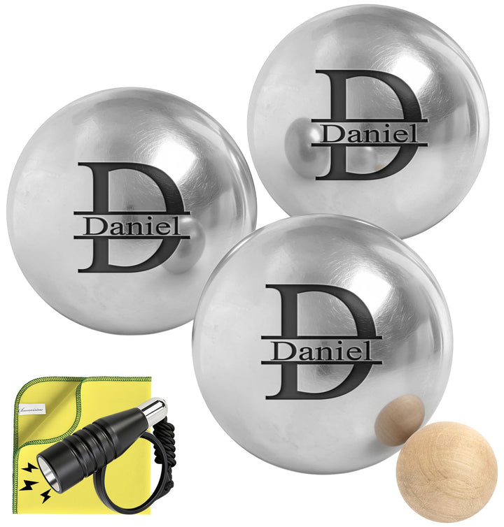 KDO MAGIC - Boccia Kugeln personalisiert - 3 Kugeln 550g - Pétanque - Geschenkidee für Herren, Gebur