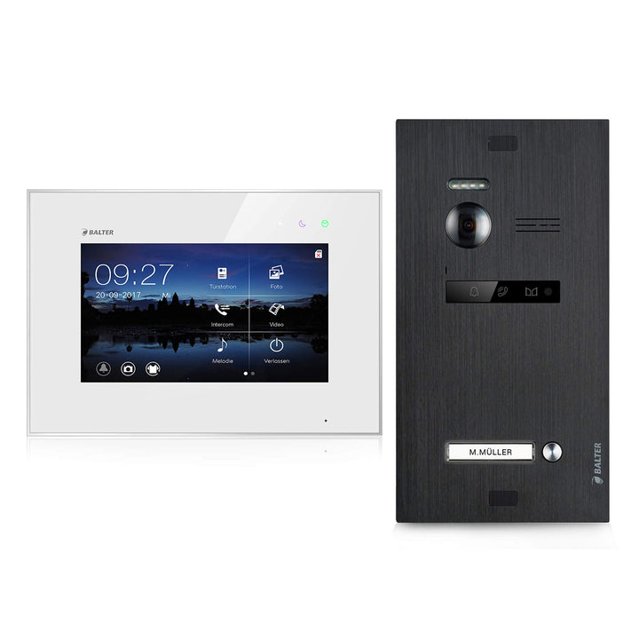 Balter EVO Video Türsprechanlage ✓ Touchscreen 7 Zoll Monitor ✓ 2-Draht Bus ✓ Türstation für 1 Famil